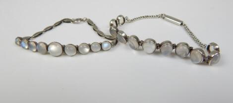 Two moonstone bracelets