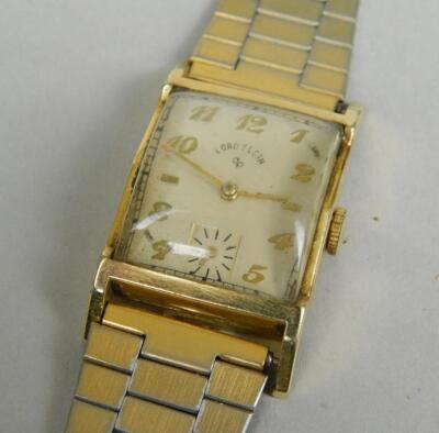 A rectangular mid sized mid 20thC bracelet wristwatch