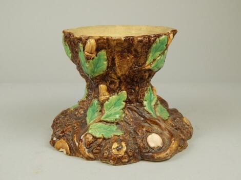 A Majolica plant stand