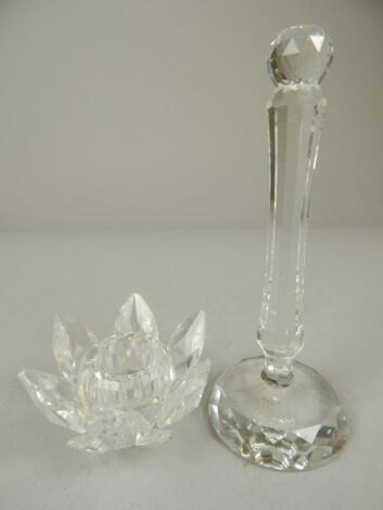 A Swarovski crystal candlestick