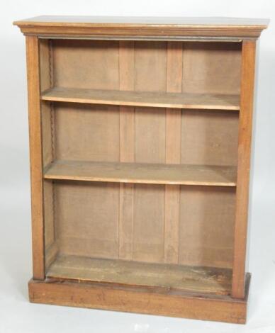 A Victorian walnut open bookcase