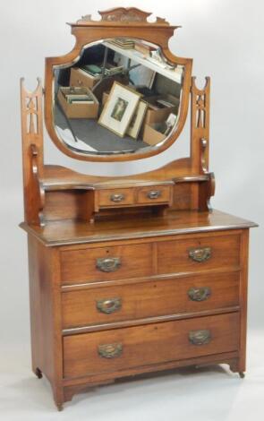 A Victorian walnut dressing table