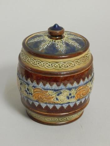 A Doulton Lambeth ware storage jar