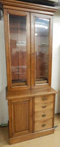 An Edwardian oak bookcase