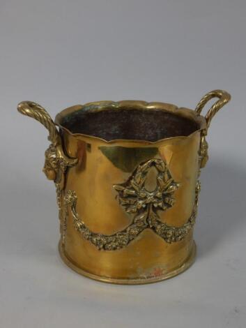 A Trench art coal bucket