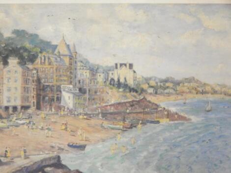 20thC Continental School. Seaside coastal scene