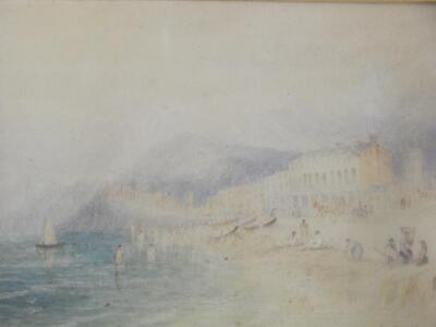 18th/19thC Continental School. Coastal scene with figures