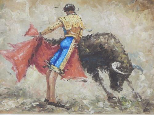 M Pera. Matador and bull