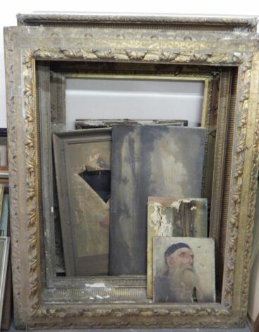 Three large 19thC gilt plaster picture frames