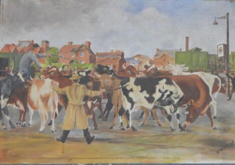 W. Willbond. Cattle herding at the market