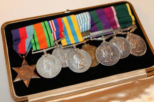 A 20thC medal group awarded to 2053339 C. SGT. C. E. Manser R. F. comprising of a WWII trio with 193