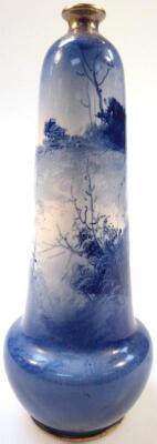 An early 20thC Royal Doulton flow blue specimen vase - 2