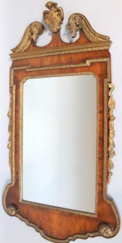 A George III style walnut and parcel gilt pier glass