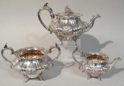 A George IV silver three piece tea service