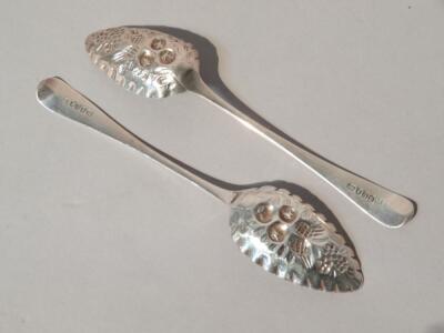 A pair of George III silver tablespoons - 2