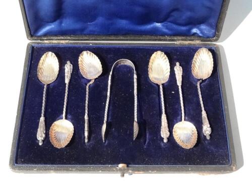 A cased set of Edwardian silver teaspoons