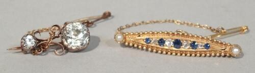 An early 20thC bar brooch