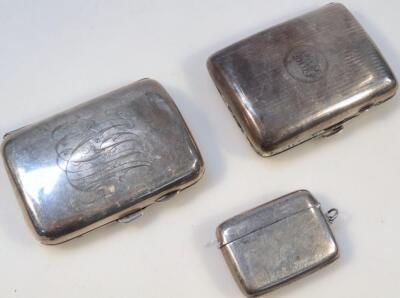 An Edwardian silver cigarette case