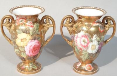 A pair of Derby Rouse style vases - 3