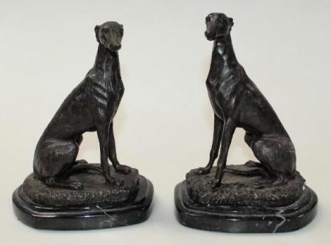 A pair of 20thC cast spelter figure