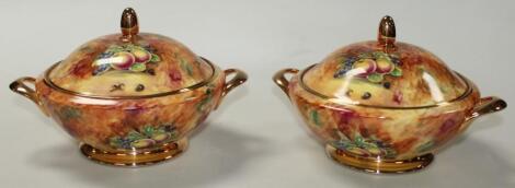 A pair of 20thC Baroness Pottery lidded tureens