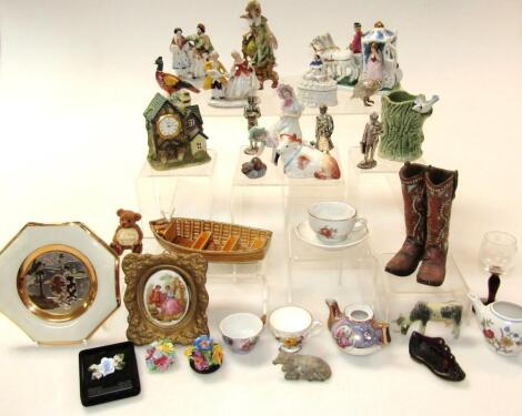 Various miniature porcelain pottery and collectables