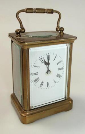 A 20thC brass carriage clock