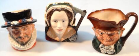 Three large Royal Doulton character jugs