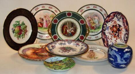 A quantity of various cabinet plates