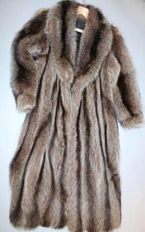 A late 20thC ladies three quarter length racoon fur jacket