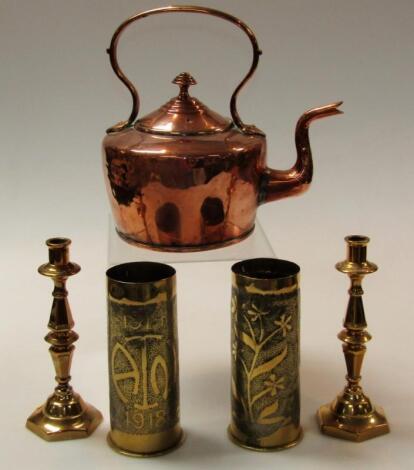 Various early 20thC copper and brass