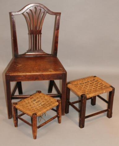 A 19thC oak Hepplewhite design chair