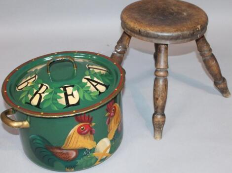 A late 19thC elm stool