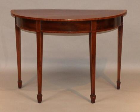 A 19thC mahogany D-end hall table