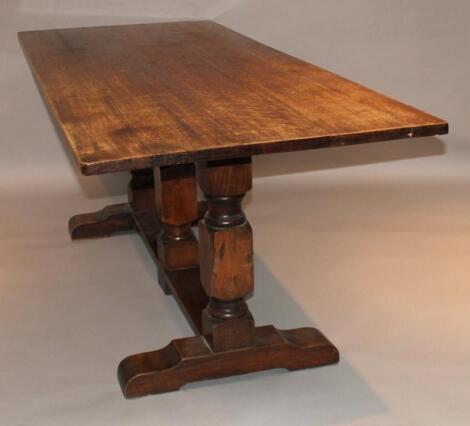 A late 19thC/early 20thC oak refectory table