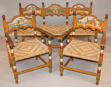 A late 19thC/early 20thC painted salon suite