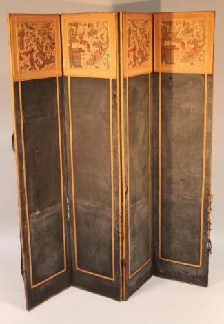 A Chinese four fold screen