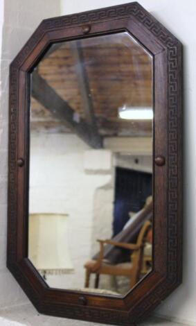 A 1920's oak mirror