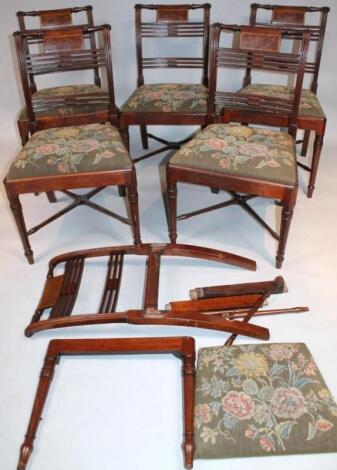 A set of six 19thC mahogany dining chairs