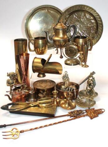 Various copper and brassware