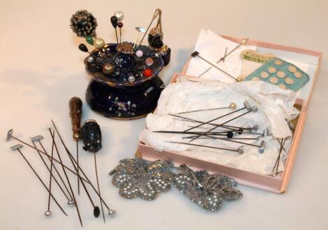 Various Edwardian and later hat and stick pins