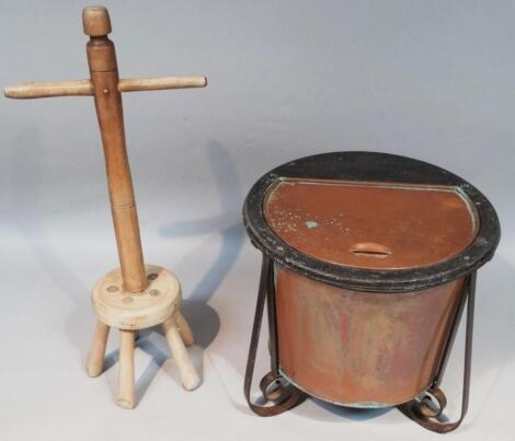 An early 20thC copper agricultural flour kist