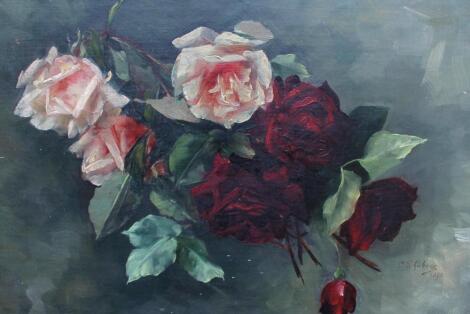 C Schuberg (fl 1893). Still life roses