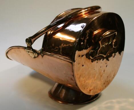 An early 20thC copper coal scuttle