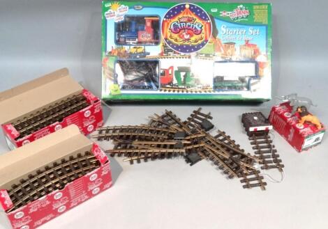 A electric toy train set