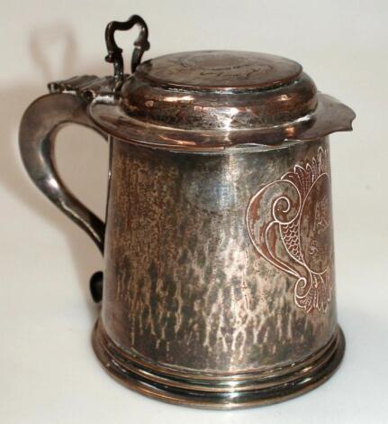 A George I style Old Sheffield plate tankard