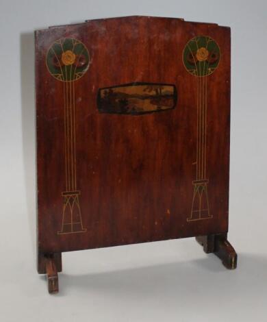 An early 20thC Art Nouveau fire screen