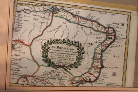 A 17thC map Le Bresil. 21cm x 29cm