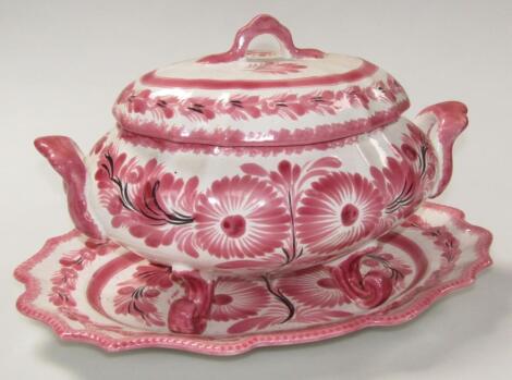 A 20thC Quimper French pottery lidded tureen