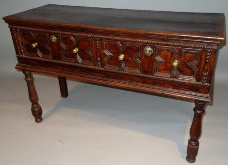 An early 18thC oak dresser base